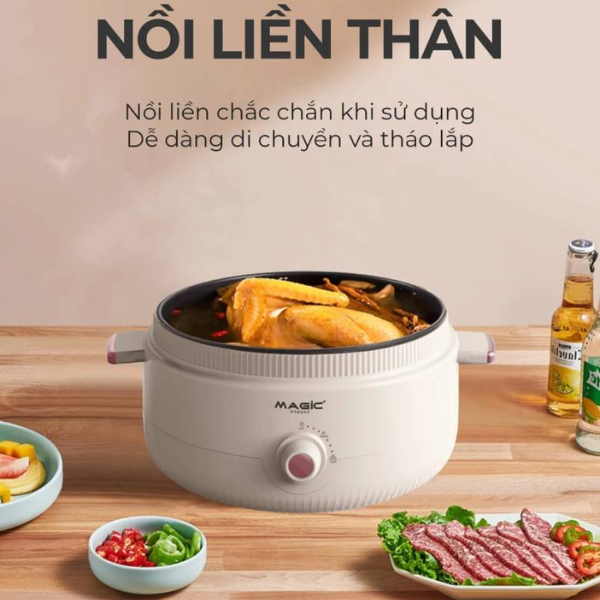 Nồi Lẩu Đa Năng Magic A-092 5L – Công Suất 1600W – Lòng Nồi Chống Dính – Điều Chỉnh Nhiệt – Dung Tích Lớn